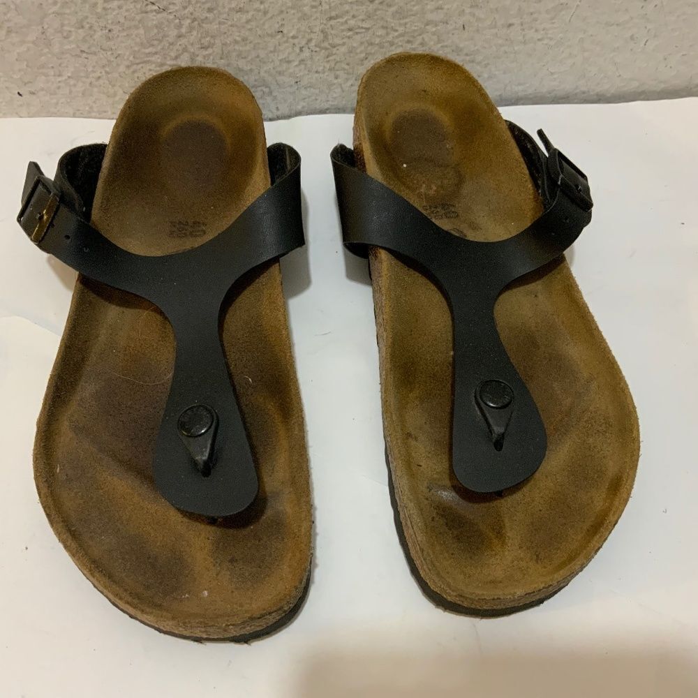 Birkenstock Gizeh Birko-flor flip-flop thong sandals 40 9 black